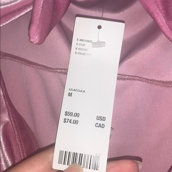 Pink velvet tie front romper - Picture 7 of 7